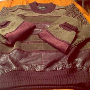 Vintage Real Leather Sweater.